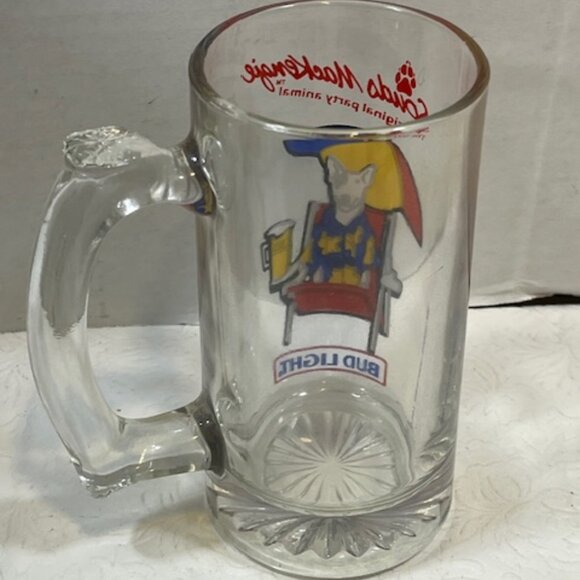 VTG 1987 Spuds Mackenzie The Original Party Animal 5.8" Glass Beer Mug 12 oz - Picture 4 of 9